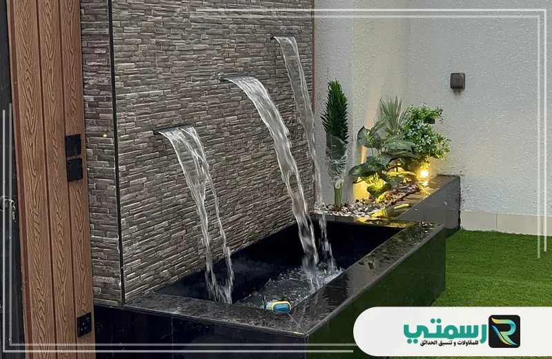 مظهر لنافورة الحدائق المصممة من خبراء مؤسسة رسمتي.