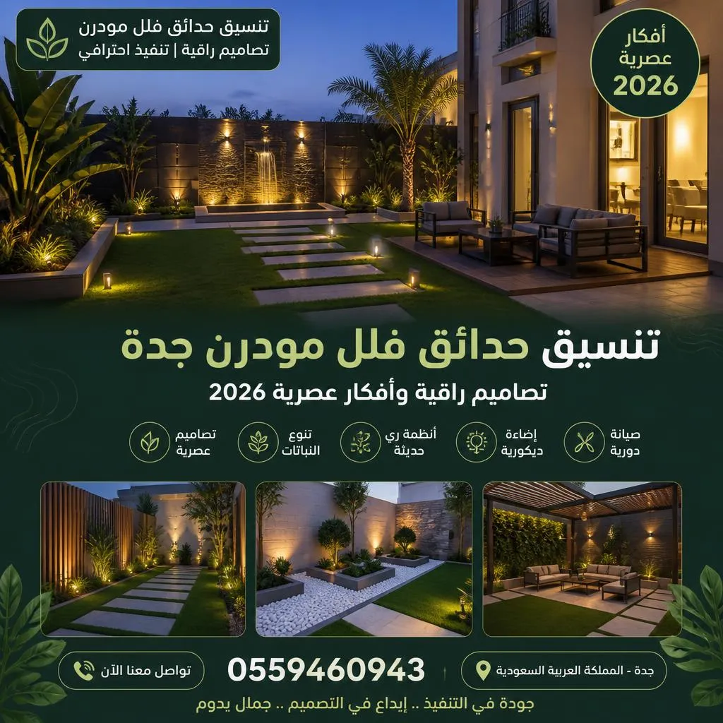 تنسيق حدائق فلل مودرن جدة