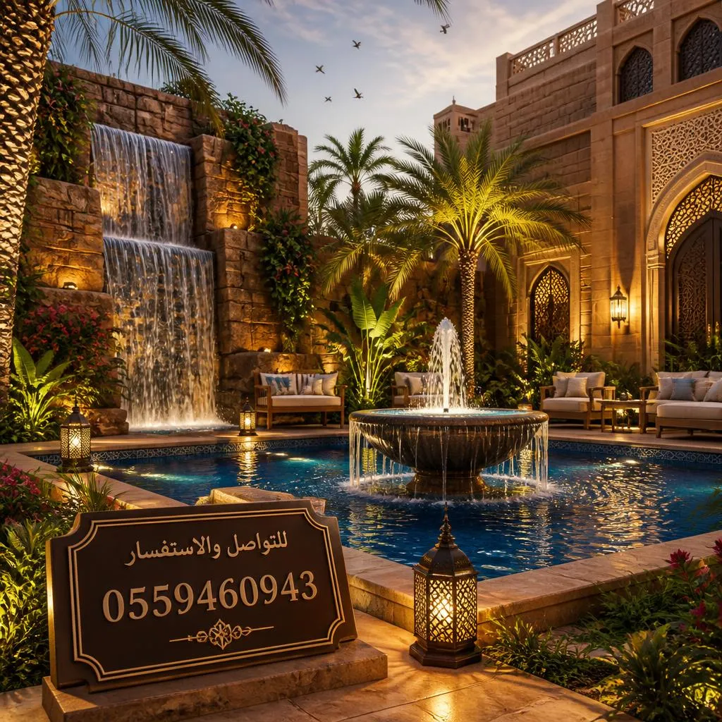 تصميم شلالات ونوافير منزلية بجدة