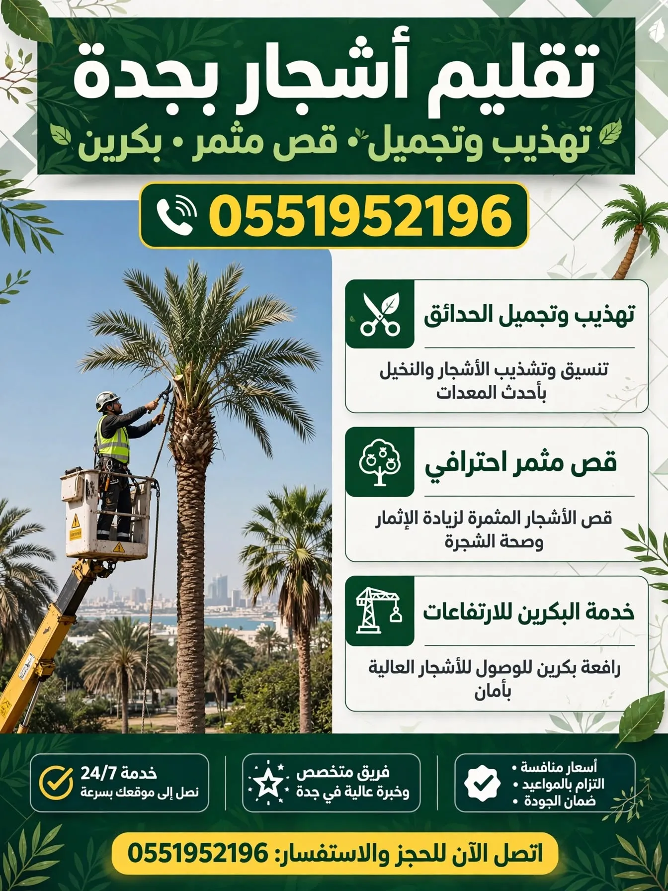 تقليم أشجار بجدة 0551952196 | تهذيب وتجميل وقص مثمر بكرين